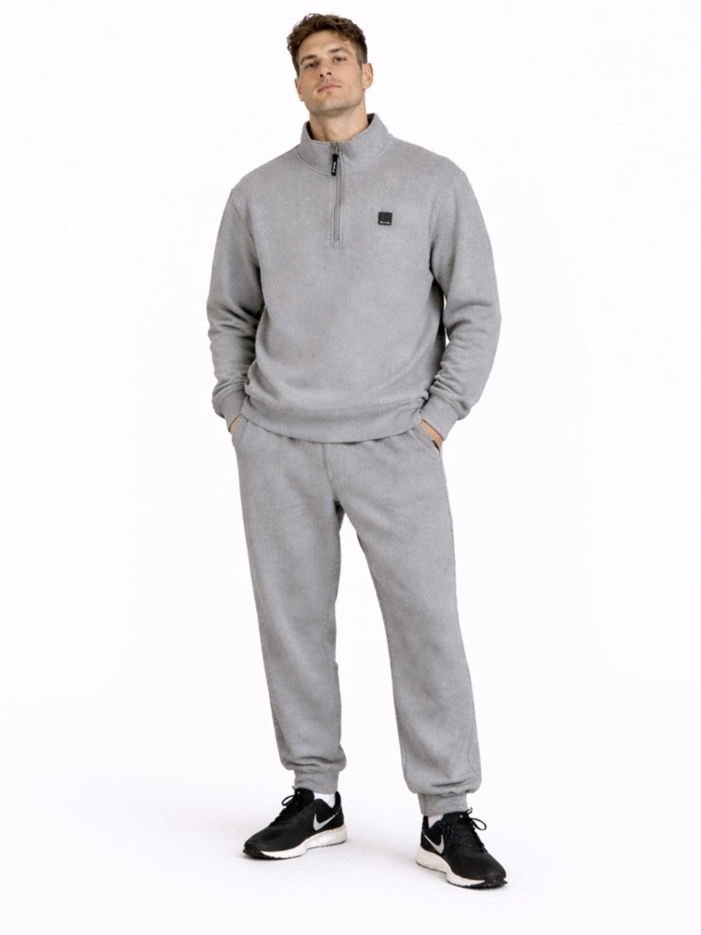 4/$20➡️ Bench Grey Quarter Zip Men's Sweatshirt – Size XL GUC